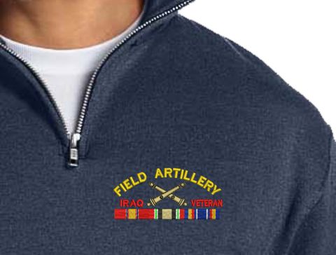 U.S. Army Field Artillery Iraq Veteran Embroidered Quarter-Zip Pullover