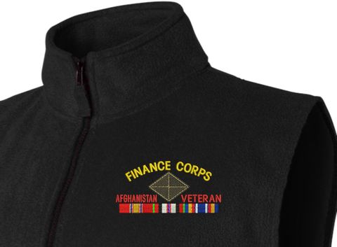 U.S. Army Finance Corps Afghanistan Veteran Fleece Vest