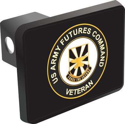 U.S. Army Futures Command Unit Crest Veteran Round Hitch Cover