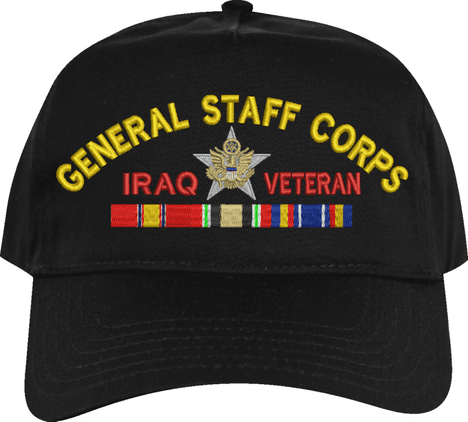 U.S. Army General Staff Corps Iraq Veteran Embroidered Cap