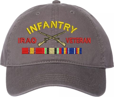 U.S. Army Infantry Iraq Veteran Charcoal Dad Cap