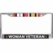 U.S. Army Iraq & Afghanistan War Ribbons Woman Veteran License Plate Frame