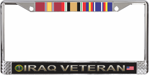 U.S. Army Iraq Veteran 3-Ribbon Stack License Plate Frame