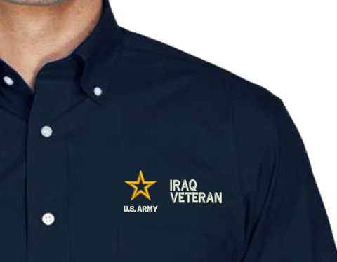 U.S. Army Iraq Veteran Embroidered Dress Shirt