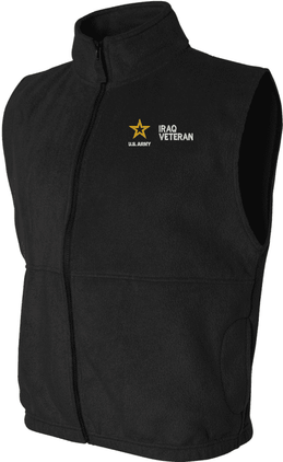 U.S. Army Iraq Veteran Full Zip Fleece Vest