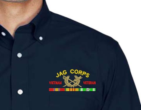 U.S. Army Judge Advocate General's Corps Vietnam Veteran Embroidered Dress Shirt