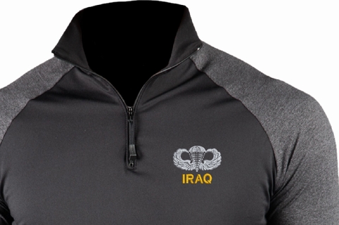 U.S. Army Jump Wings Iraq ProWikMax 2-Tone 1/4 Zip Long Sleeve Shirt