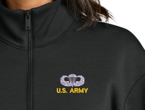 U.S. Army Jump Wings with Text Women's Soft Spacer Quarter-Zip