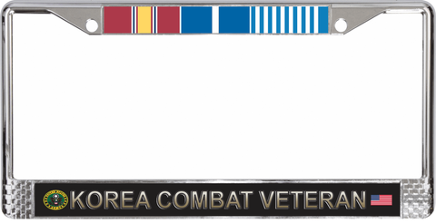 U.S. Army Korea Combat Veteran 3-Ribbon Stack License Plate Frame