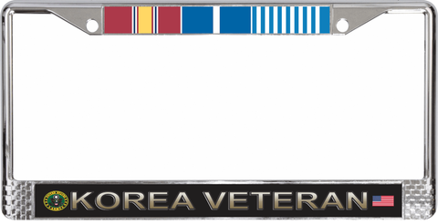 U.S. Army Korea Veteran 3-Ribbon Stack License Plate Frame