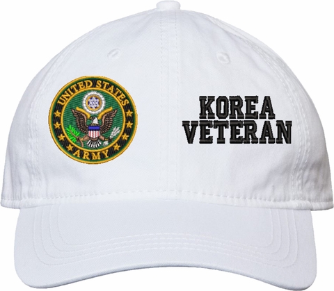 U.S. Army Korea Veteran White Unstructured Dad Cap