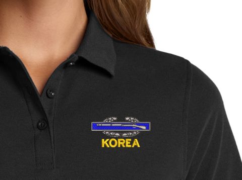 U.S. Army Korea with Combat Infantry Badge Women's Stain-Release Polo