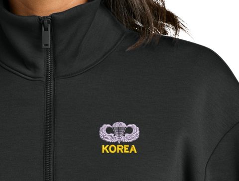 U.S. Army Korea with Jump Wings Women's Soft Spacer Quarter-Zip