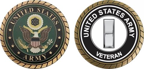 U.S. Army Lieutenant Rank Veteran Challenge Coin