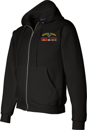 U.S. Army Medical Corps Afghanistan Veteran Zippered Hoodie
