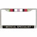 U.S. Army Medical Specialist Afghanistan Veteran License Plate Frame