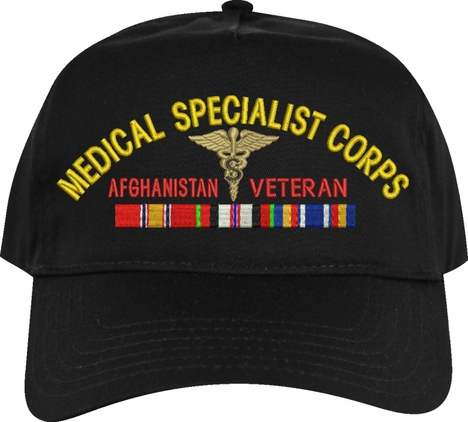 U.S. Army Medical Specialist Corps Afghanistan Veteran Embroidered Cap