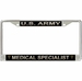 U.S. Army Medical Specialist Corps License Plate Frame