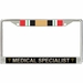 U.S. Army Medical Specialist Iraq Veteran License Plate Frame