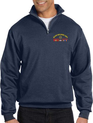 U.S. Army Military Intelligence Corps Afghanistan Veteran Embroidered Quarter-Zip Pullover