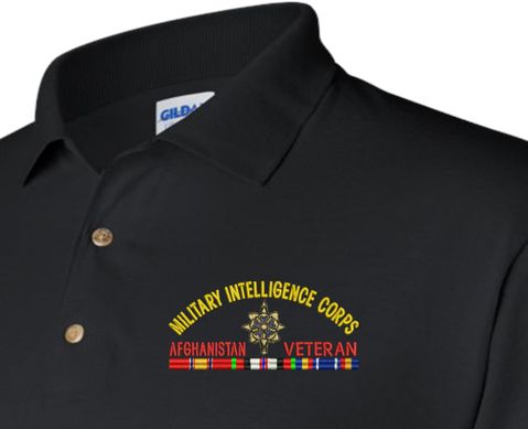 U.S. Army Military Intelligence Corps Afghanistan Veteran Polo