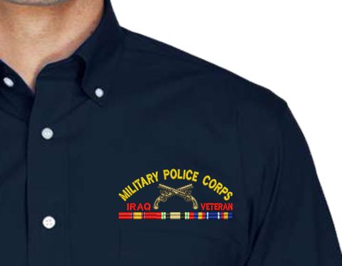 U.S. Army Military Police Corps Iraq Veteran Embroidered Dress Shirt