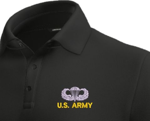 U.S. Army Jump Wings Moisture Wicking Polo