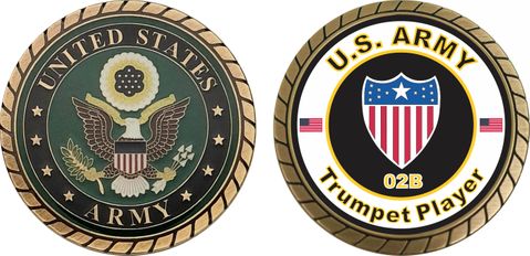 U.S. Army MOS 02B Trumpet Player Challenge Coin