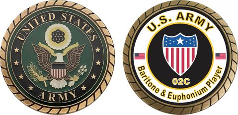 U.S. Army MOS 02C Baritone & Euphonium Player Challenge Coin