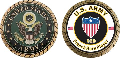 U.S. Army MOS 02D French Horn Player Challenge Coin
