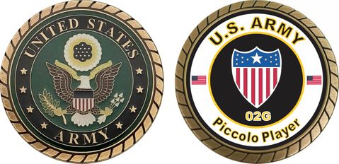 U.S. Army MOS 02G Piccolo Player Challenge Coin