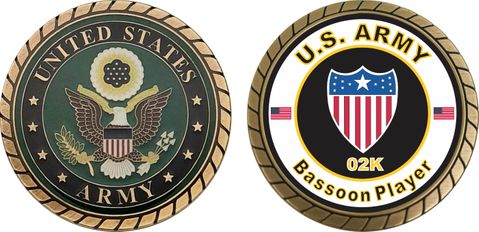 U.S. Army MOS 02K Bassoon Player Challenge Coin