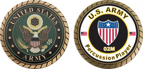 U.S. Army MOS 02M Percussion Player Challenge Coin
