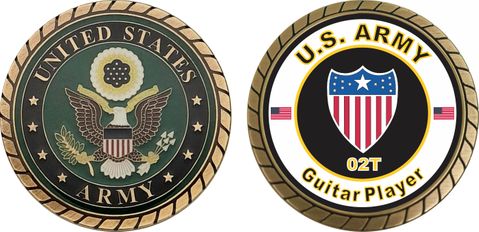 U.S. Army MOS 02T Guitar Player Challenge Coin