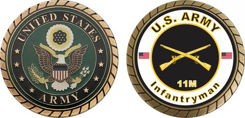 U.S. Army MOS 11M Infantryman Challenge Coin