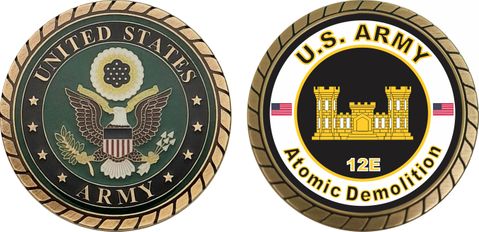U.S. Army MOS 12E Atomic Demolition Challenge Coin