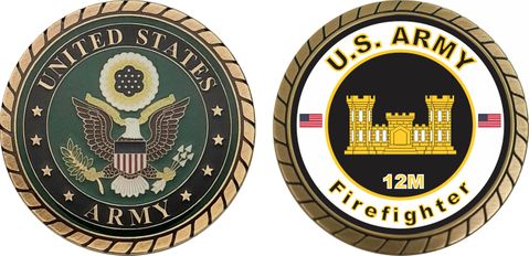 U.S. Army MOS 12M Firefighter Challenge Coin