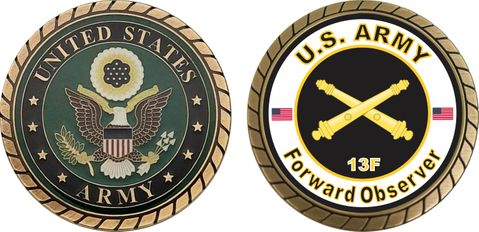 U.S. Army MOS 13F Forward Observer Challenge Coin