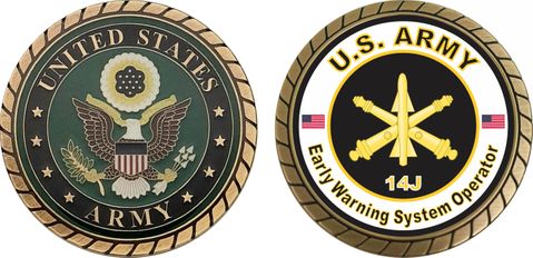 U.S. Army MOS 14J Early Warning System Operator Challenge Coin