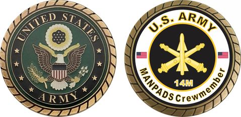 U.S. Army MOS 14M ManPADS Crewmember Challenge Coin