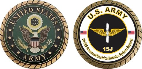 U.S. Army MOS 15J OH-58D Armament Electrician Avionics System Repairer Challenge Coin