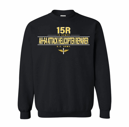U.S. Army MOS 15r AH-64 Attack Helicopter Repairer Sweatshirt