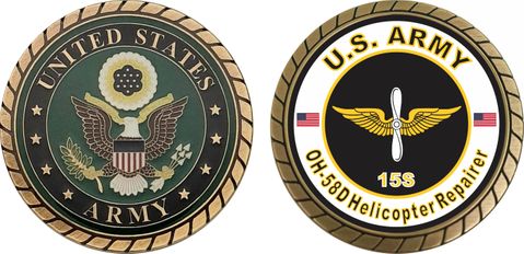 U.S. Army MOS 15S OH-58-D Helicopter Repairer Challenge Coin