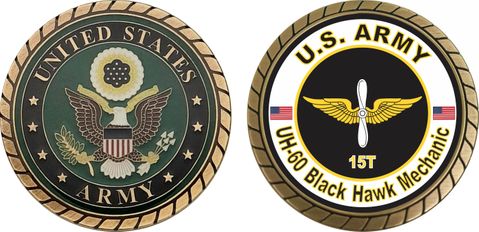 U.S. Army MOS 15T UH-60 Black Hawk Mechanic Challenge Coin