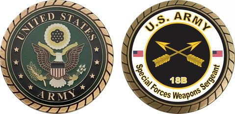 U.S. Army MOS 18B Special Forces Weapons Sergeant Challenge Coin