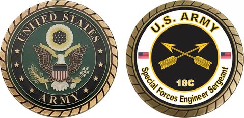 U.S. Army MOS 18C Special Forces Engineer Sergeant Challenge Coin