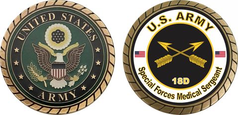 U.S. Army MOS 18D Special Forces Medical Sergeant Challenge Coin