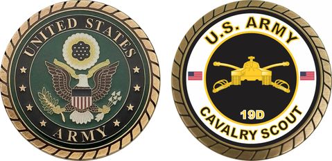 U.S. Army MOS 19D Cavalry Scout Challenge Coin