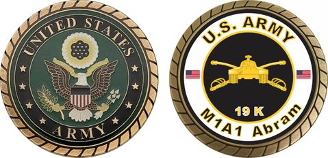 U.S. Army MOS 19K M1A1 Abram Challenge Coin