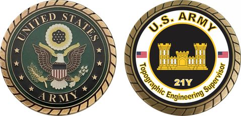 U.S. Army MOS 21Y Topographic Engineering Supervisor Challenge Coin